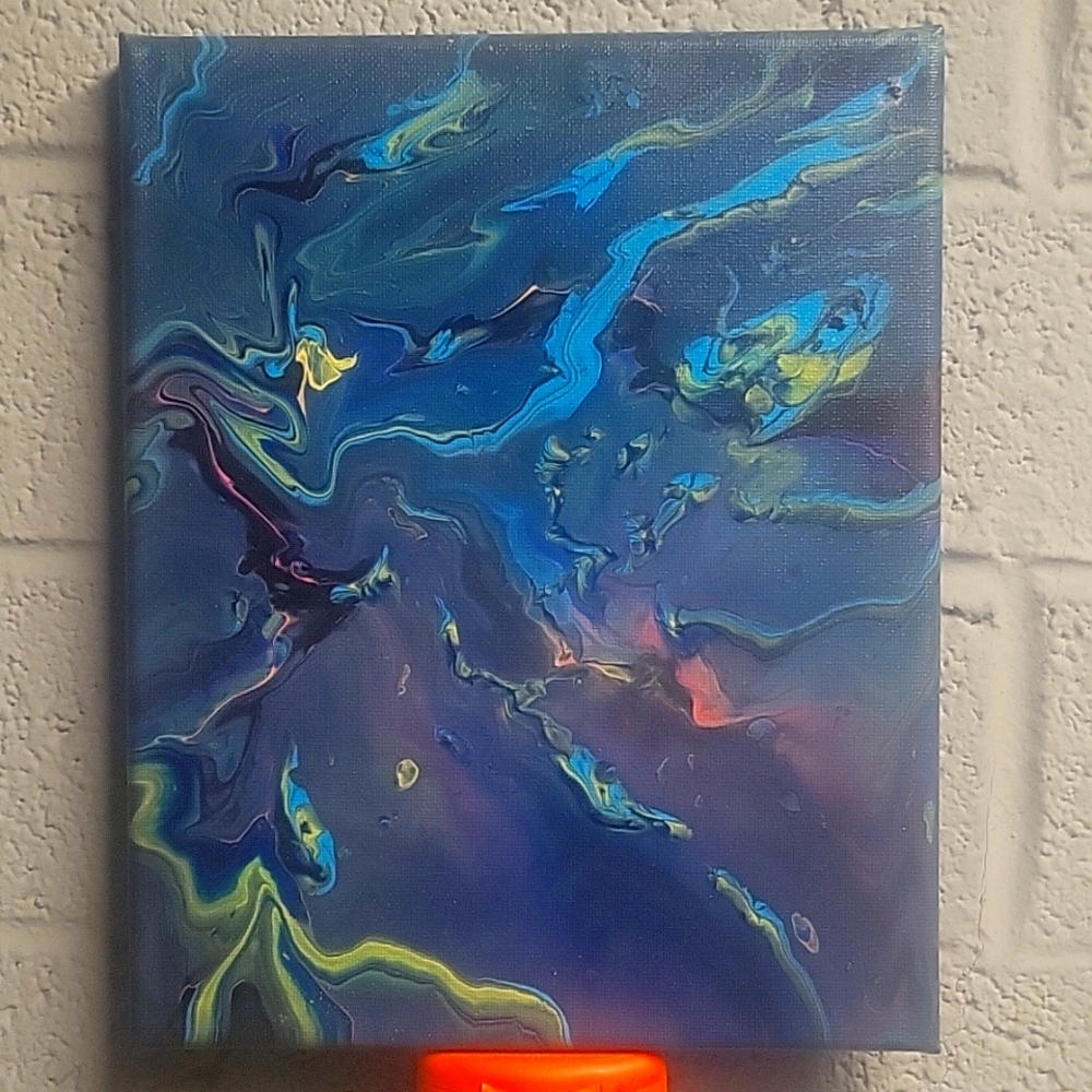 Handcrafted Multi-Color Pour Painting